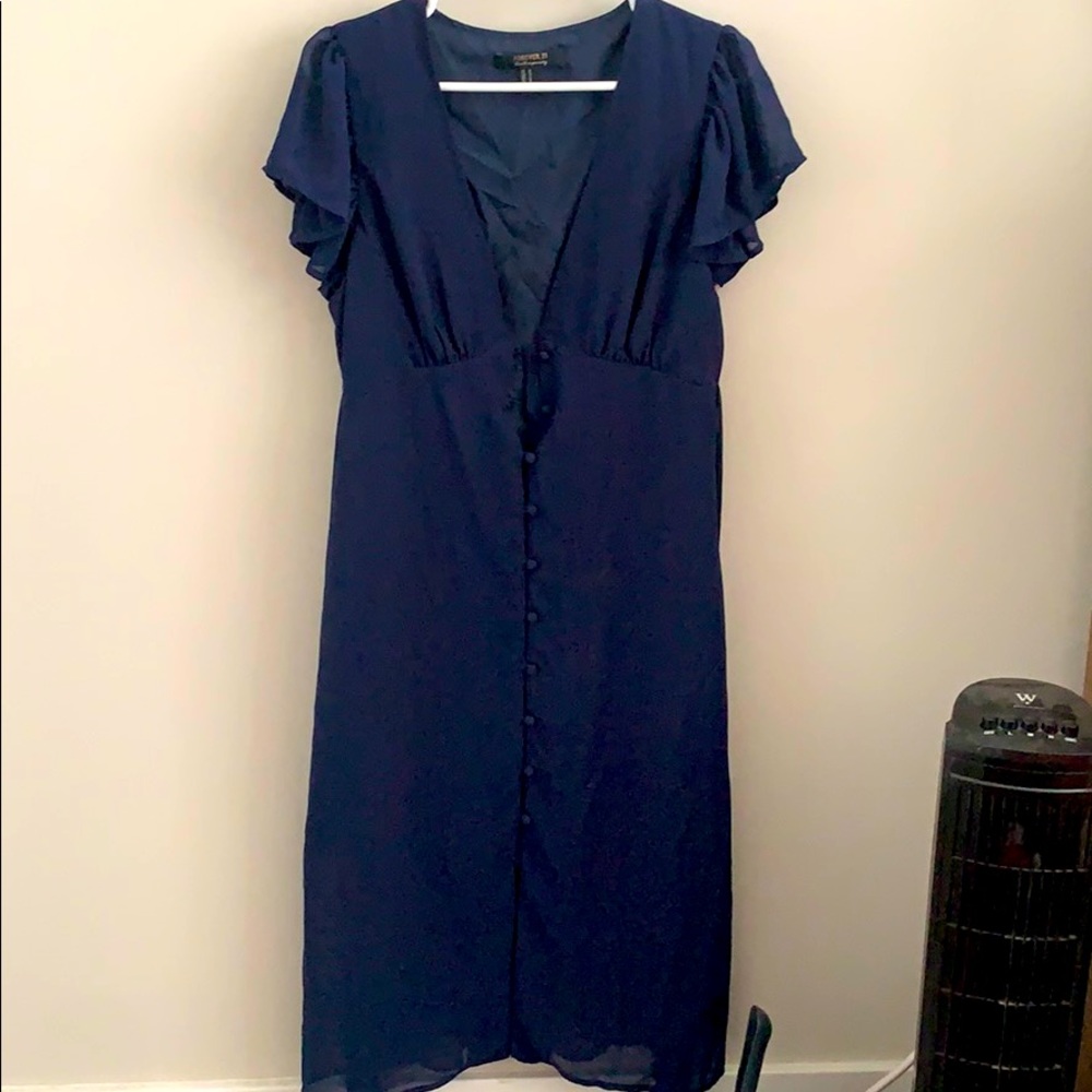 forever 21 contemporary navy blue dress